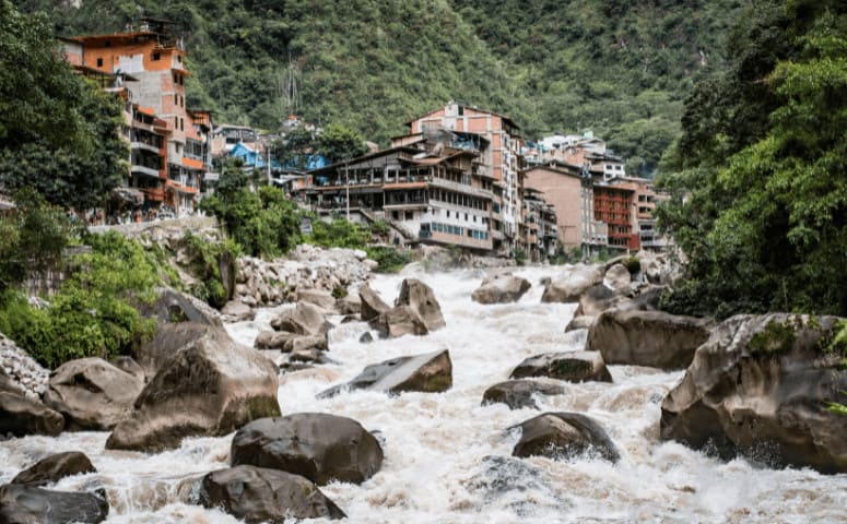 Aguas Calientes near Machu Picchu Mountain in Peru.