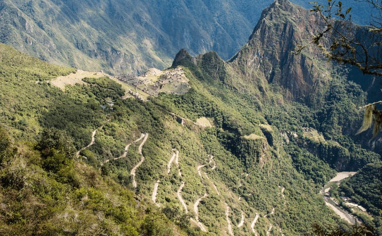 Bus shuttle for visiting Machu Picchu in Peru.