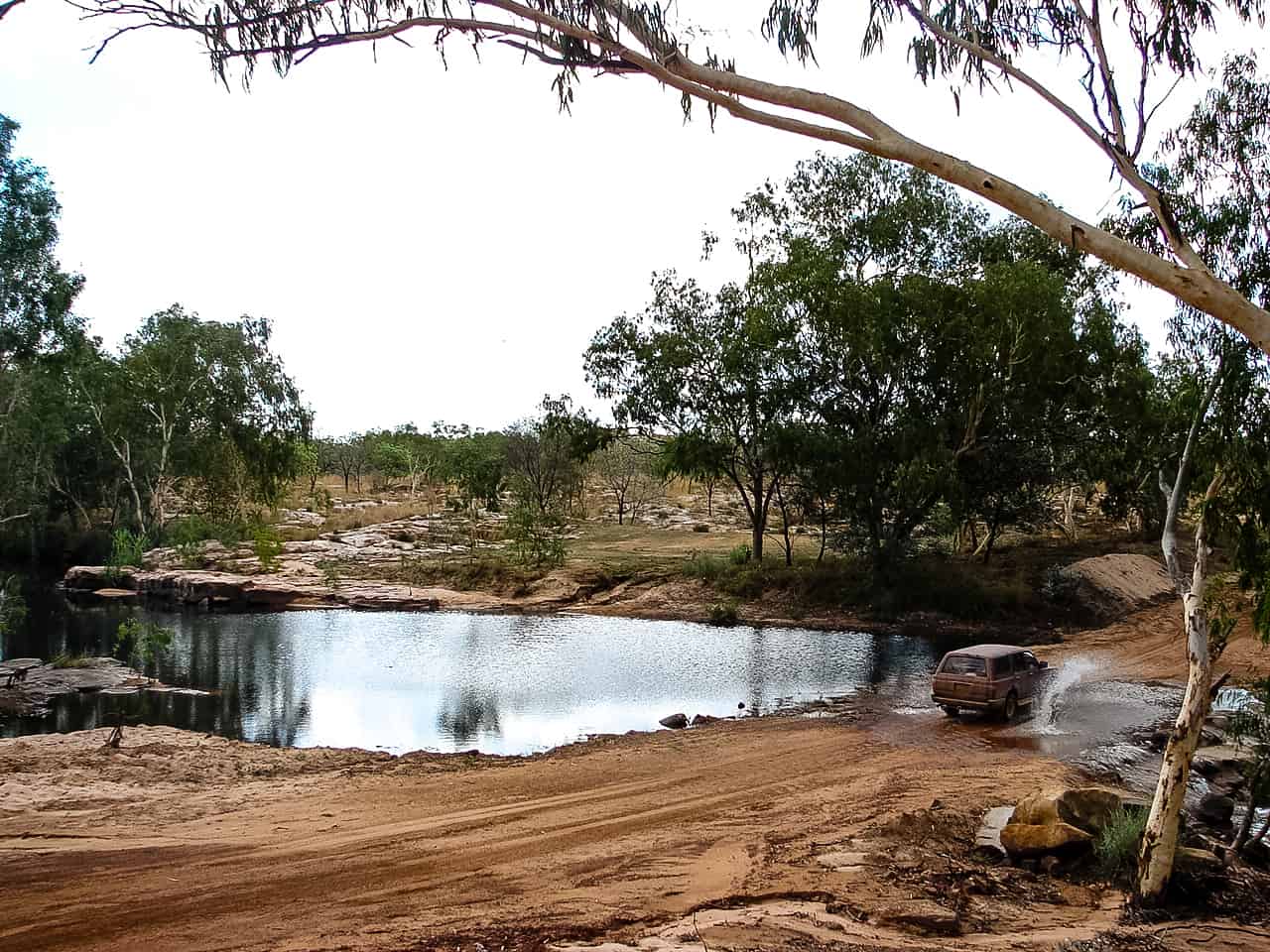 Driving on the Gibb River Road through the Kimberley region in Australia.