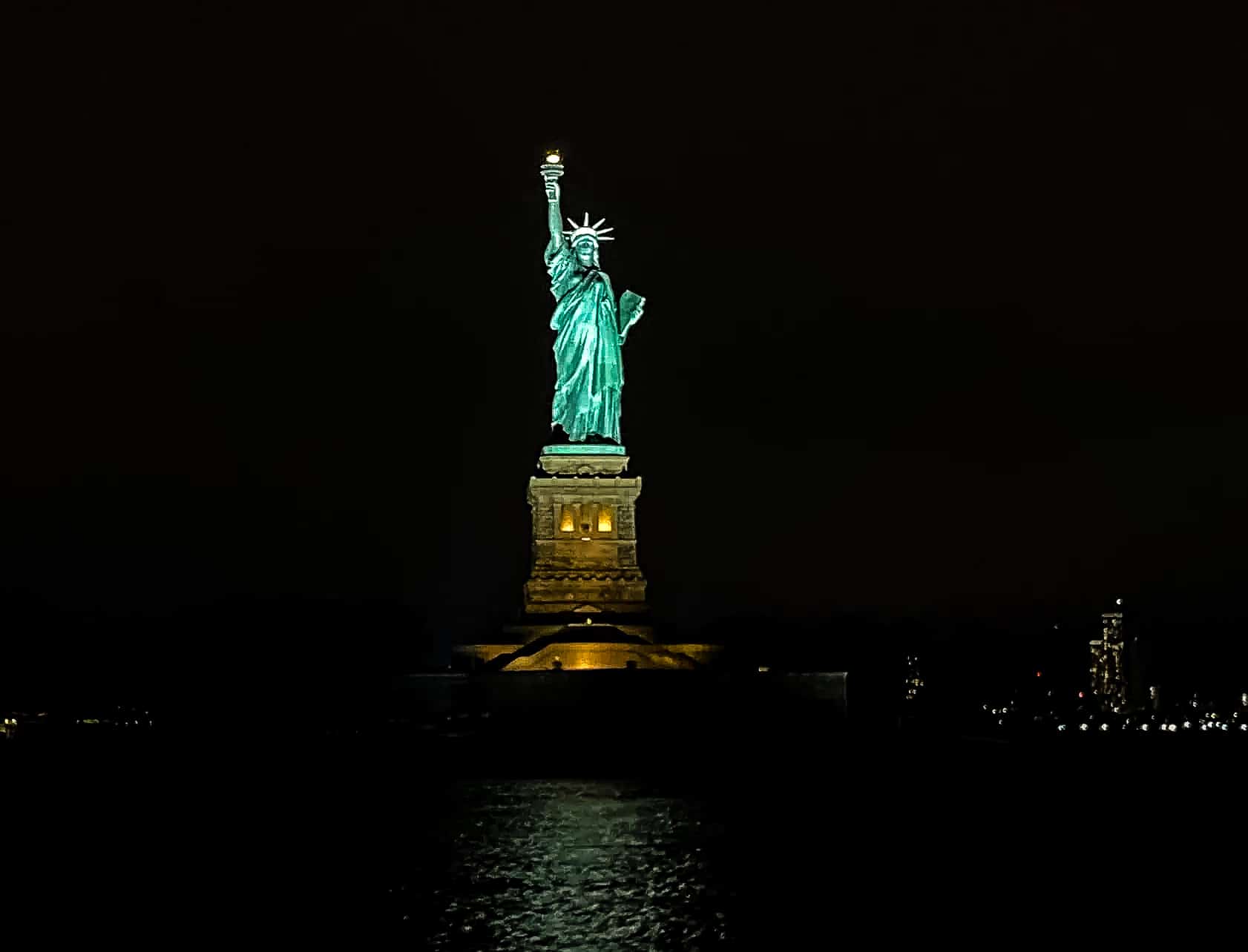 Evening boat tour to the Statue of Liberty in New York City, USA