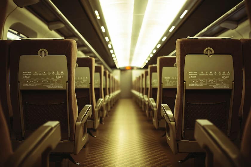 Inside a train in Japan