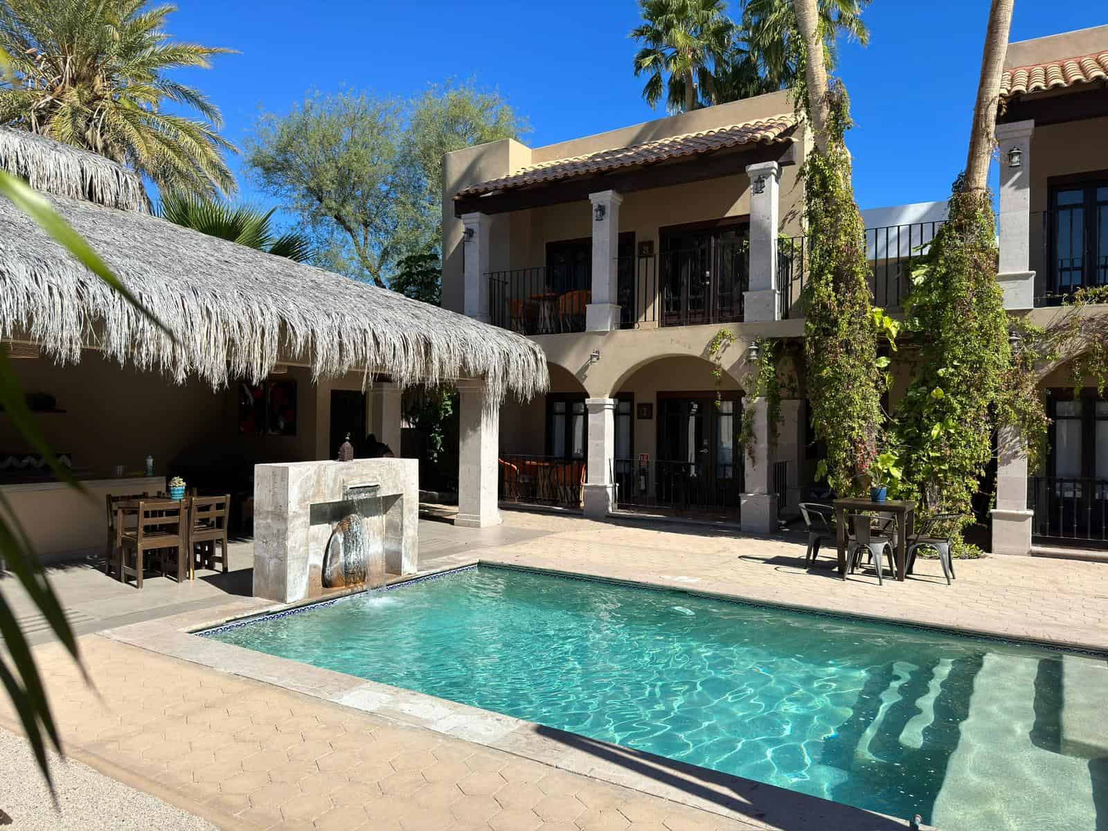 Pool at the Hotel 1697 in Loreto in Baja California Sur, Mexico. Photo credit Garrett Galvan.