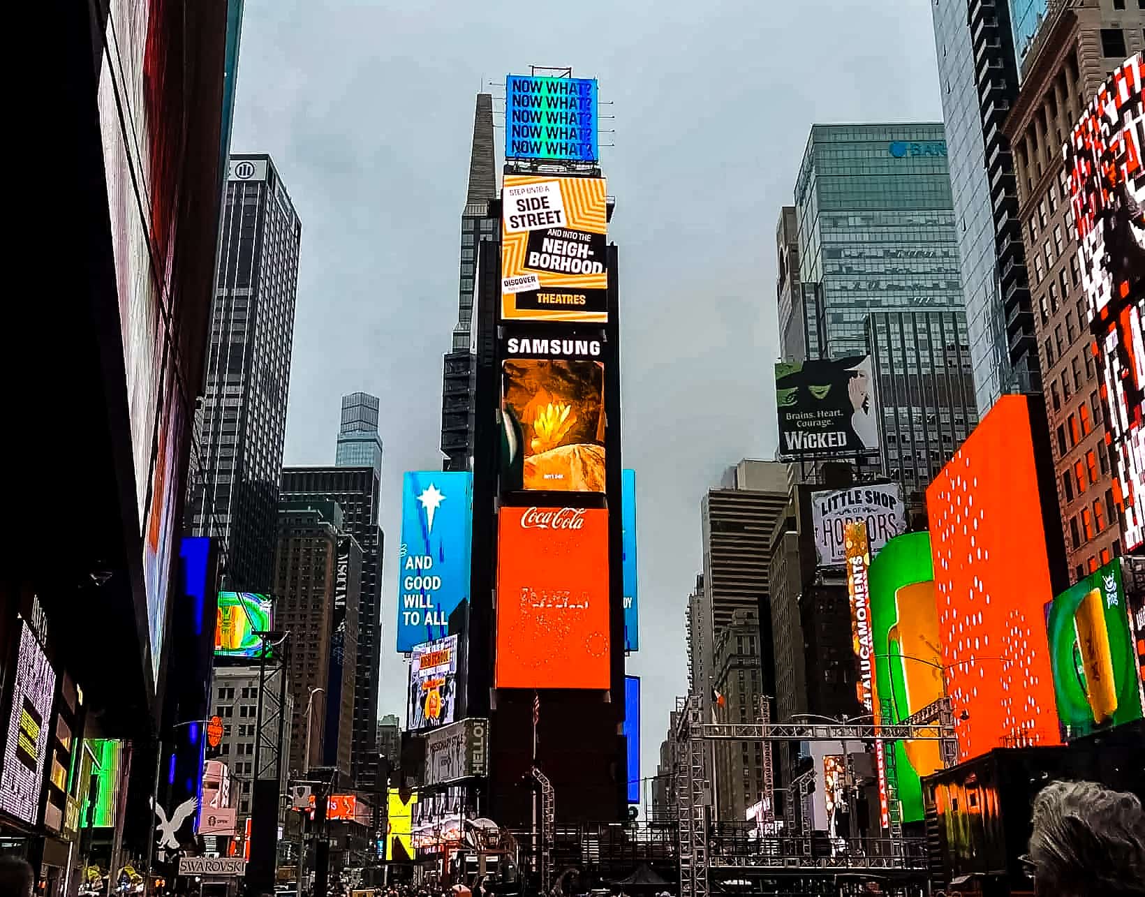Times Square with colorful neon sign - New York City, USA
