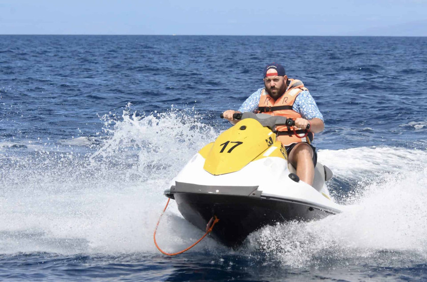 Jet ski watersports adventure in Tenerife, Spain.