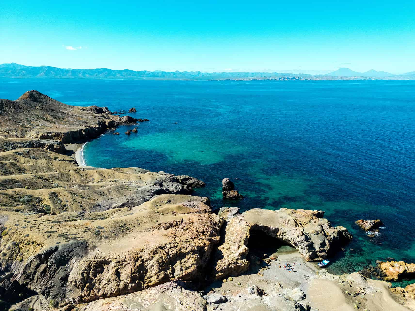 Cove at Playa Los Arquitos on island San Marcos in Baja California Sur, Mexico.