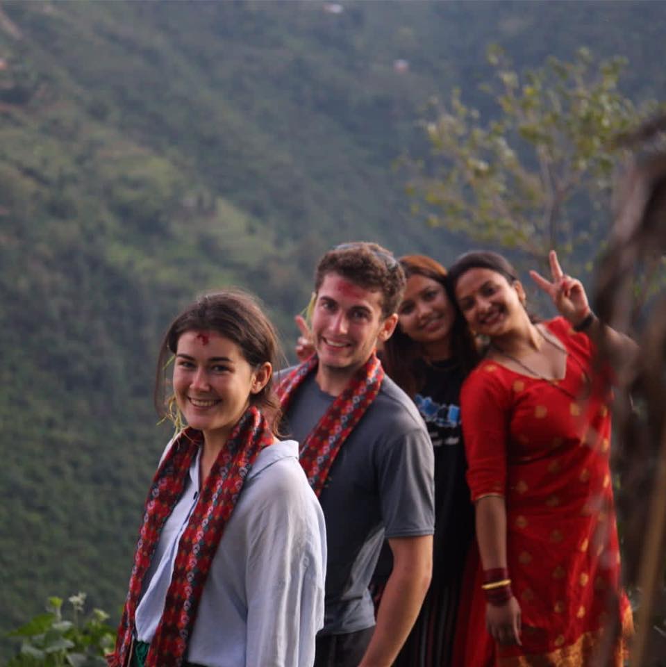 Travelers on a Baseri Farm Stay in Nepal