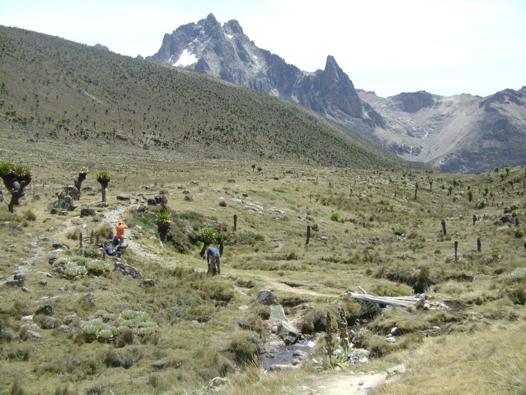 Trekking on Mount Kenya