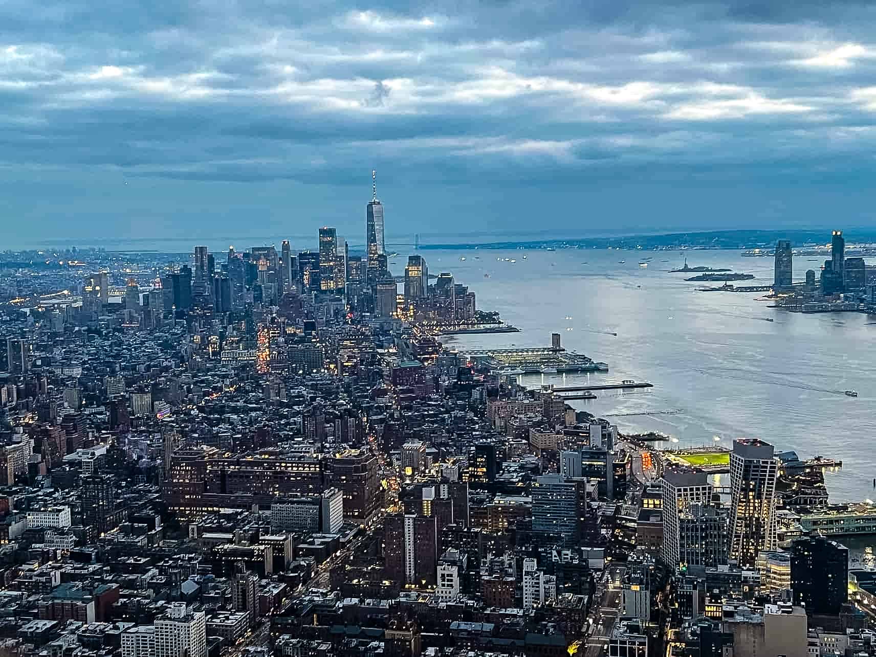 View from The Edge - It's getting dark in Manhattan - New York City, USA.