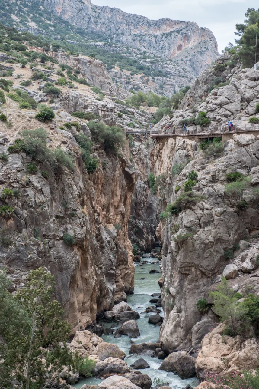 View into the Caminito Del Rey - The King’s Walk in Andalucia, Spain.